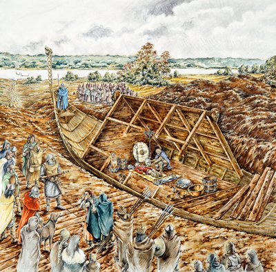 Sepoltura della nave di Sutton Hoo, VII secolo, 1990-2010 da Peter Dunn