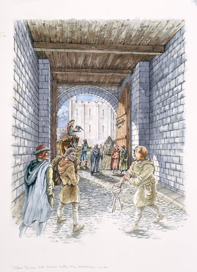 La porta del castello, Old Sarum, Wiltshire, c1130, 1994 da Peter Dunn
