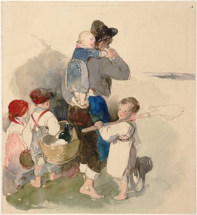 Bambini in cammino verso i campi di lavoro, c. 1840 da Peter Fendi