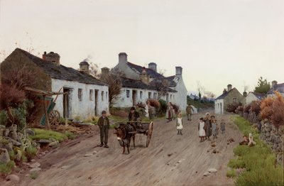 Un villaggio gallese - Sera, circa 1890-1910 da Peter Ghent