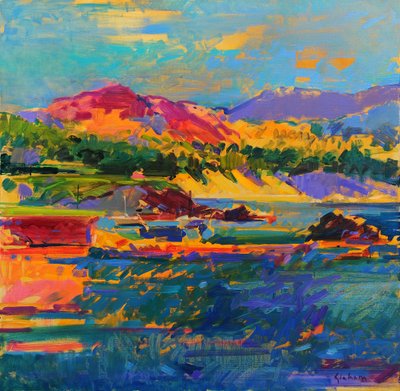 Spiaggia di ciottoli verso Carmel da Peter Graham (Contemporary)