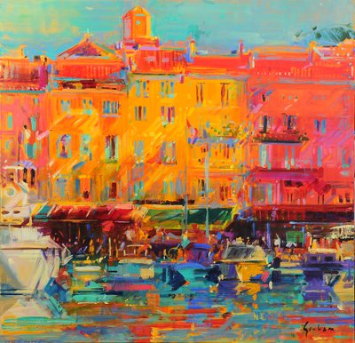Costa Azzurra, 2021 (olio su tela) da Peter Graham