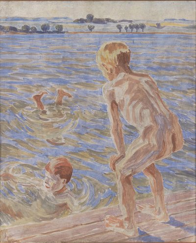 Ragazzi che fanno il bagno. Fiordo di Fåborg da Peter Hansen