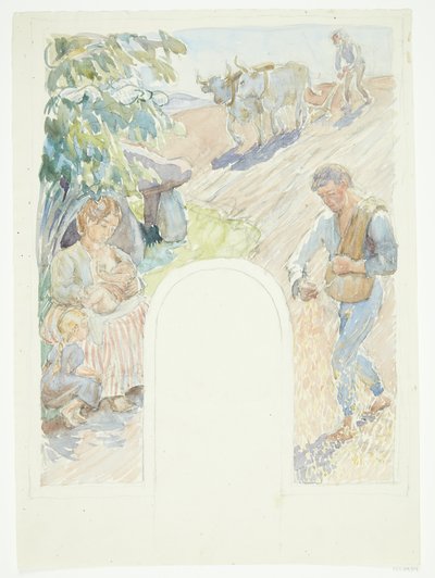 Agricoltura. Bozza per affresco previsto a Faaborg da Peter Hansen