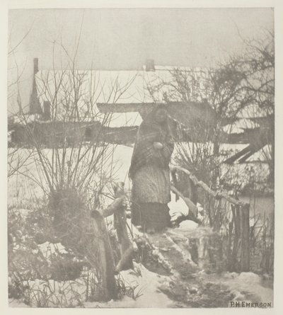 Un sentiero scivoloso - Scena invernale (Norfolk) da Peter Henry Emerson