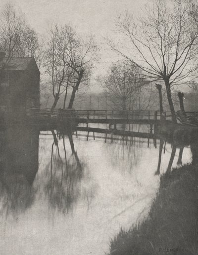 Ponte pedonale vicino a Chingford, da The Compleat Angler, 1888 da Peter Henry Emerson