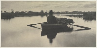 Remando a casa lo Schoof-Stuff da Vita e Paesaggio sui Norfolk Broads, 1886, tavola XXI, 1886 da Peter Henry Emerson