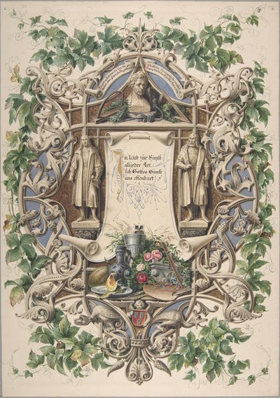 Omaggio degli artisti bavaresi al re Ludovico I, 1874 da Peter Herwegen