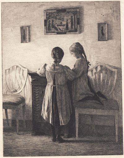 Interno con due bambine da Peter Vilhelm Ilsted