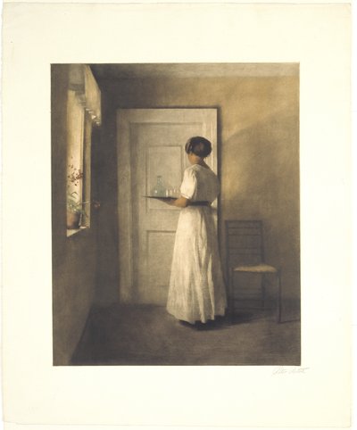 Giovane ragazza con un vassoio da Peter Vilhelm Ilsted
