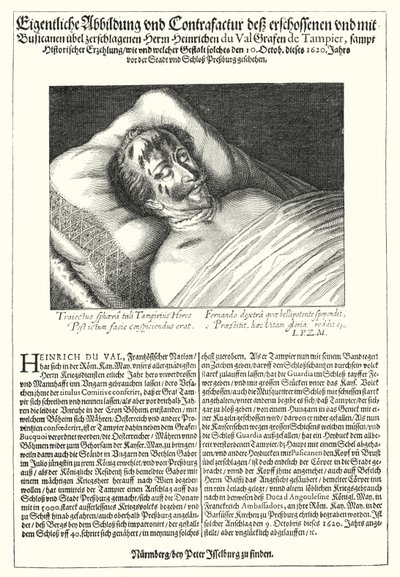 Il corpo di Henri du Val, Conte di Dampierre da Peter Isselburg