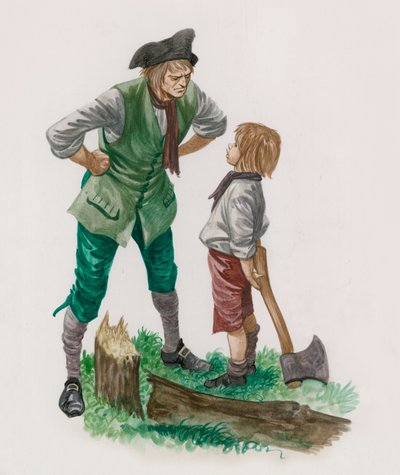 George Washington, dopo aver abbattuto il ciliegio, con suo padre da Peter Jackson