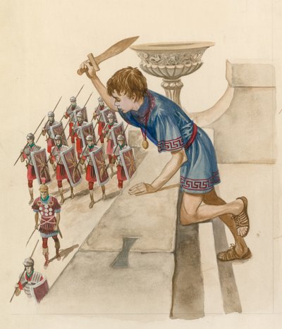 Giulio Cesare da ragazzo, osservando i soldati romani che tornano dalla battaglia da Peter Jackson