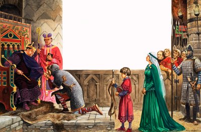 Cavaliere che giura fedeltà al re Guglielmo I da Peter Jackson
