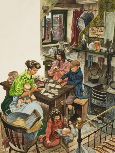Realizzazione di scatole di fiammiferi (gouache su carta) da Peter Jackson