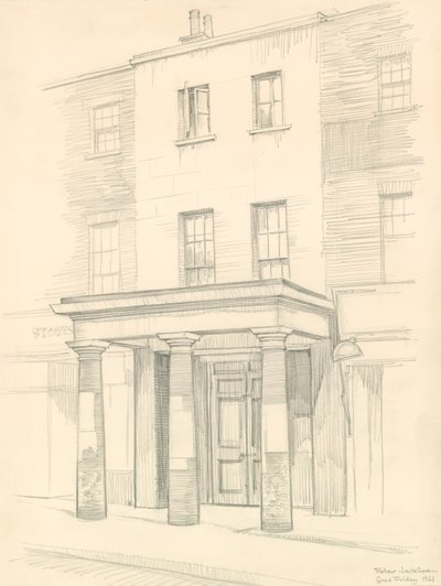 Teatro di Marylebone, Londra, ingresso in Church Street, costruito nel 1837 da Peter Jackson