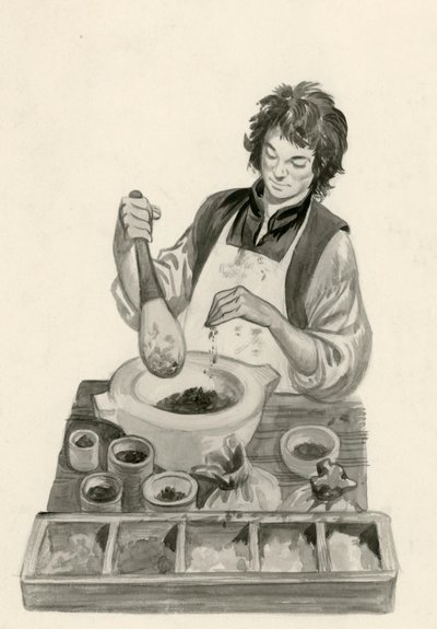 Michelangelo, come apprendista, che mescola i colori da Peter Jackson