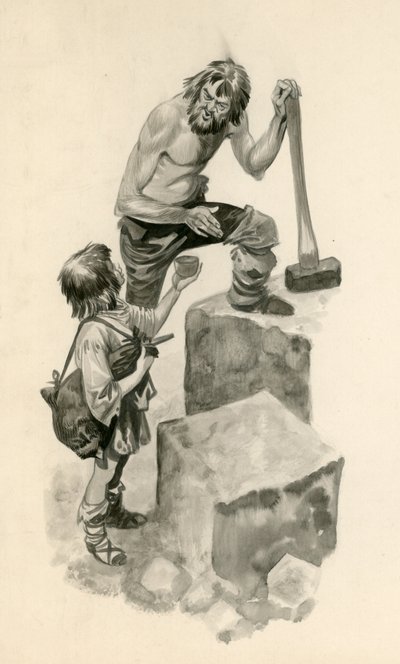 Michelangelo, da ragazzo, aiutando i tagliapietre nel loro lavoro da Peter Jackson