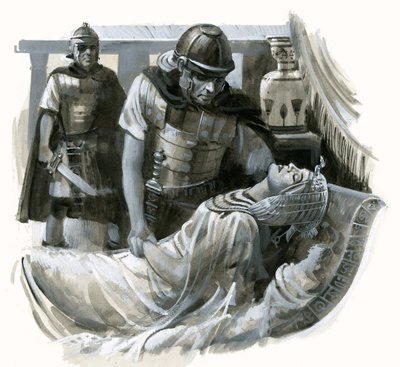 La morte di Cleopatra (guazzo su carta) da Peter Jackson