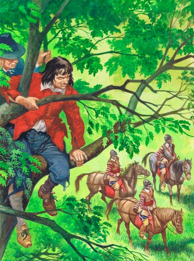 Il futuro re Carlo II nascosto nella quercia di Boscobel da Peter Jackson