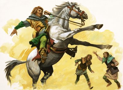 Cavaliere non identificato su cavallo impennato da Peter Jackson