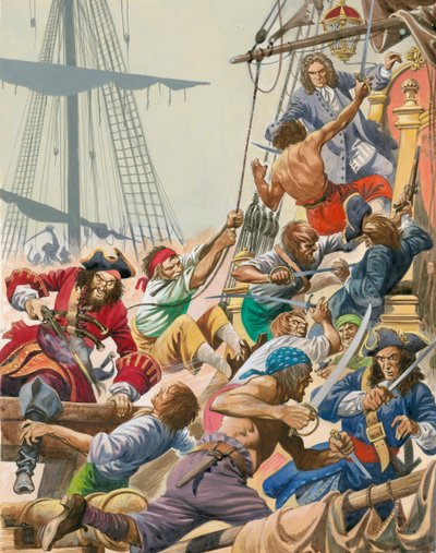 Quando i pirati solcavano i mari. Barbanera e i suoi pirati attaccano. da Peter Jackson