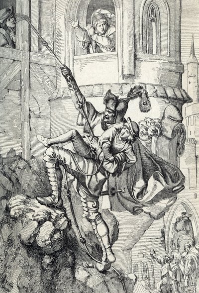 Prinzenraub: rapimento dei principi Ernesto e Alberto, figli di Federico II di Sassonia nel luglio 1455 da parte del cavaliere Kunz von Kaufungen da Peter Johann Nepomuck Geiger