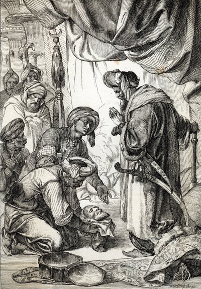 La testa di Ali Pasha di Janina (1750-1822) presentata dai Sicari al Sultano Mahmud II da Peter Johann Nepomuck Geiger