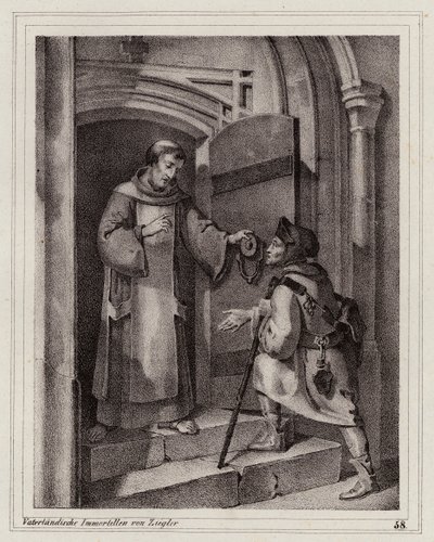 Il fuorilegge Giovanni Parricida che cerca rifugio in un monastero a Pisa da Peter Johann Nepomuk Geiger