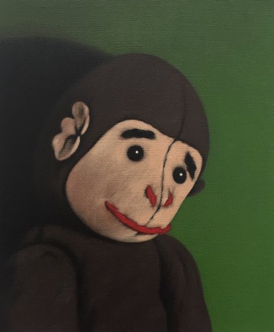 Ritratto di scimmia su verde, 2005 da Peter Jones