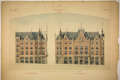 Rathskeller Neubau, Halle (Saale), Sassonia-Anhalt, Germania, Elevazioni da Peter Joseph Weber