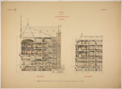Rathskeller Neubau, Halle (Saale), Sassonia-Anhalt, Germania, Due sezioni da Peter Joseph Weber
