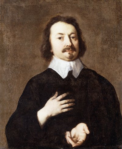Ritratto di un Gentiluomo, a Mezza Figura, in Nero con Colletto Bianco da Peter Lely