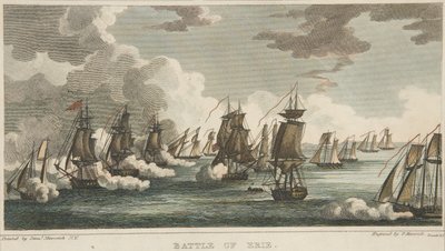 Battaglia di Erie, pub. 1816 da Peter Maverick