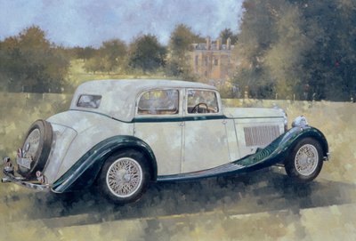 La Bentley verde e bianca ad Althorp da Peter Miller