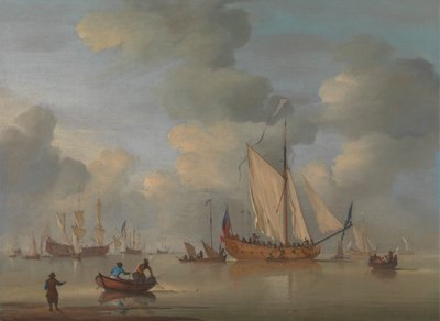 Uno yacht reale inglese al largo in una calma da Peter Monamy