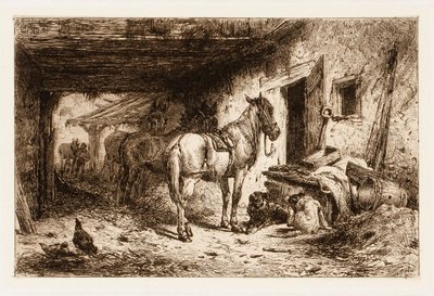 Senza titolo (cavalli e cortile della stalla) da Peter Moran