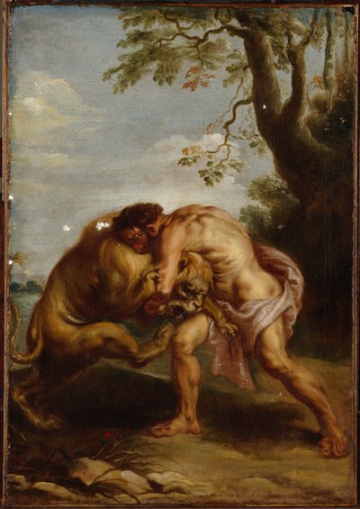 Ercole e il leone di Nemea da Peter Paul (after) Rubens