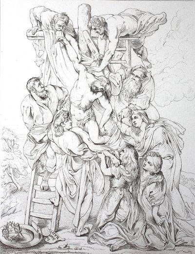 Gesù Cristo, Deposizione dalla Croce (stampa) da Peter Paul (after) Rubens