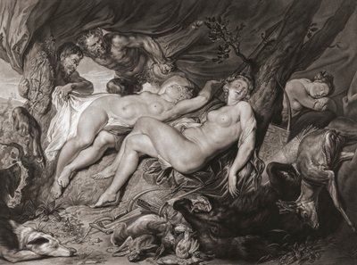 Diana dormiente e le sue ninfe spiate dai satiri da Peter Paul (after) Rubens