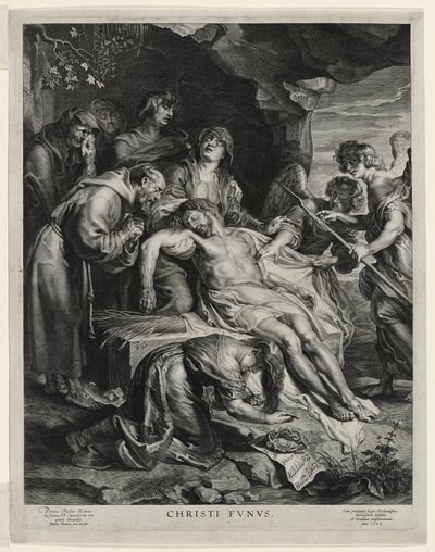Il Cristo morto sulle ginocchia della Vergine, inciso da Paulus Pontius da Peter Paul (after) Rubens