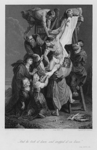La discesa dalla croce, Luca XXIII, 53 da Peter Paul (after) Rubens