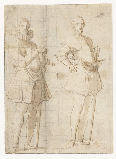 Due studi di un ufficiale in piedi da Peter Paul Rubens (possibly)