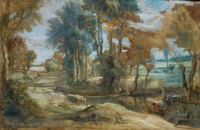 Un carro che guada un torrente da Peter Paul Rubens