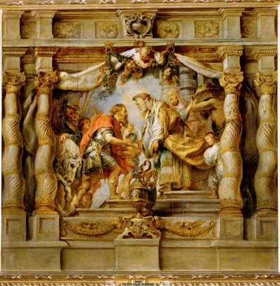 Abrahan offre la decima al sacerdote-re Melchisedec di Salem (dipinto su tavola) da Peter Paul Rubens