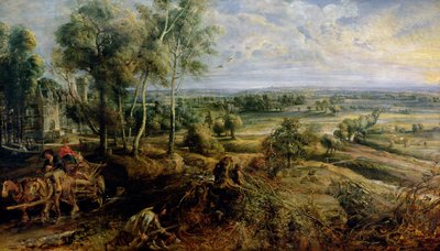 Paesaggio autunnale con vista di Het Steen al mattino presto, c.1636 da Peter Paul Rubens