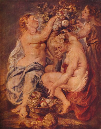 Cerere e due ninfe con una cornucopia, c1617 da Peter Paul Rubens