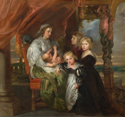 Deborah Kip, moglie di Sir Balthasar Gerbier, e i suoi figli, 1629-1630, rielaborato probabilmente a metà degli anni 1640 da Peter Paul Rubens