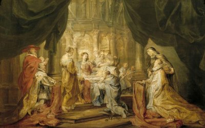 San Ildefonso riceve la casula da Peter Paul Rubens