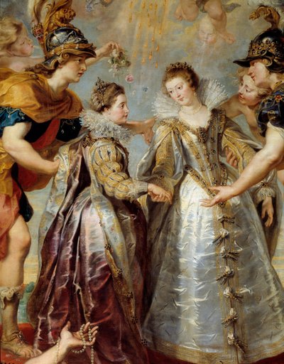 Scambio delle due principesse di Francia e Spagna sul fiume Bidassoa a Hendaye, 9/11/1615 da Peter Paul Rubens